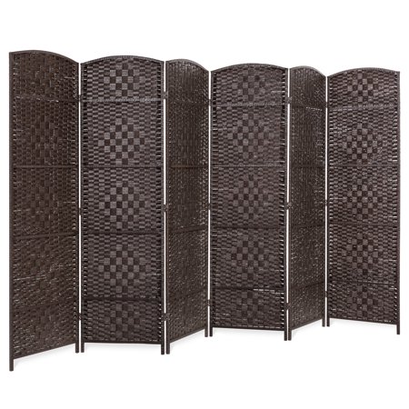 Best Choice Products 70x118in 6-Panel Diamond Weave Wooden Folding Freestanding Room Divider Privacy Screen for Living Room, Bedroom, Apartment with Two-Way Hinges, Dark (Best Small Dogs For Apartment Living)