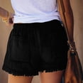 thumbnail image 4 of Pantalones cortos con dobladillo de borlas para mujer,Pantalones cortos con dobladillo de borlas para mujer Pantalones cortos con cintura elástica alta para mujer Pantalones cortos casuales para mujer Achieve More, 4 of 6