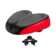 thumbnail image 3 of Asiento de bicicleta ancho con cojín para bicicleta, resistente al desgaste, transpirable, mayor comodidad con asiento rojo, 3 of 9