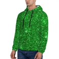 thumbnail image 3 of Wukai Green Glitter Print Men Hoodies Fleece Sweatshirts Long Sleeve Sweaters Pullover Fall Outfits Winter Clothes-X-Large, 3 of 7