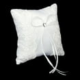 thumbnail image 4 of Shisuyan Ring Bearer Pillow White Satin Rhinestone Ribbon Lace 1Pcs 5.9x5.9in, 4 of 8