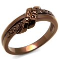 thumbnail image 1 of Alamode 3W1146-5 Femmes IP Bague en Laiton avec AAA Grade CZ en Café Léger - Taille 5, 1 of 1