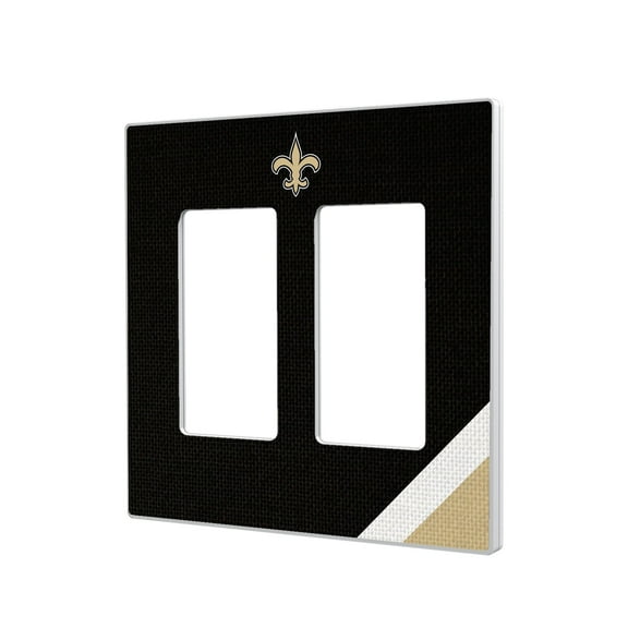 New Orleans Saints Diagonal Stripe Double Rocker Light Switch Plate