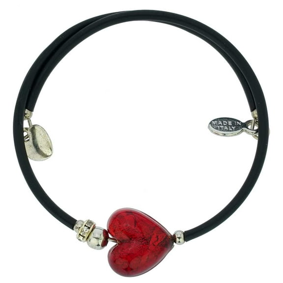 GlassOfVenice Murano Glass Venetian Glamour Heart Bracelet - Red
