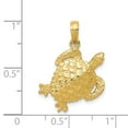 thumbnail image 3 of Real 14kt Yellow Gold Solid Polished Open-Backed Turtle Pendant; for Adults and Teens; for Women and Men, 3 of 3