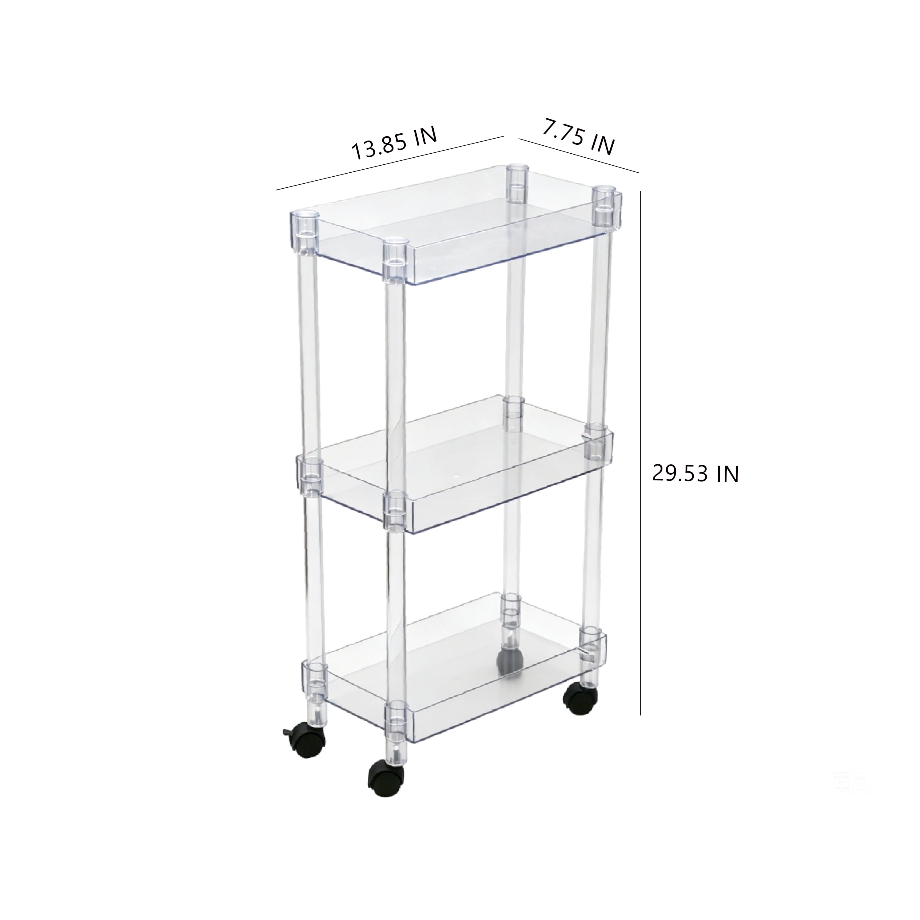 Mainstays 3-Tier Plastic Utility Cart with Wheels