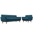 thumbnail image 1 of Modway Engage Modern Fabric 2-Piece Sofa Set with Armchairs in Azure Blue, 1 of 7