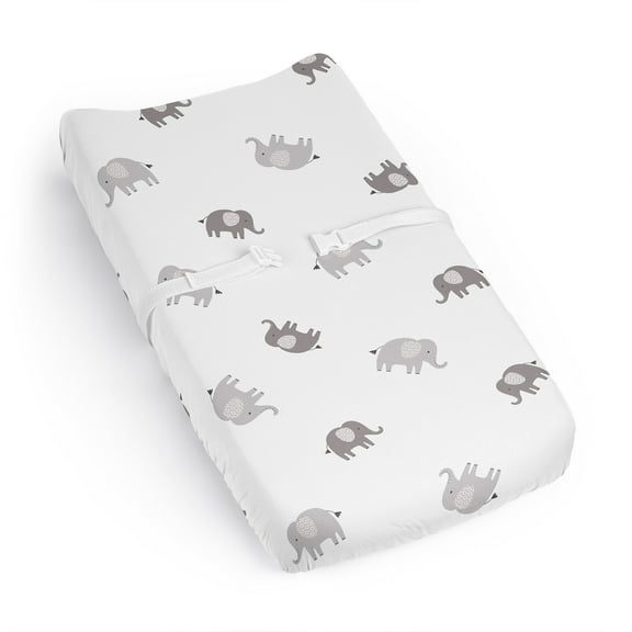 Sweet Jojo Designs Boho Elephant Grey and White Changing Pad Cover Sheet