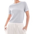 thumbnail image 6 of Women Neck Color Block Basic Casual Short Sleeve T Shirt, 6 of 8
