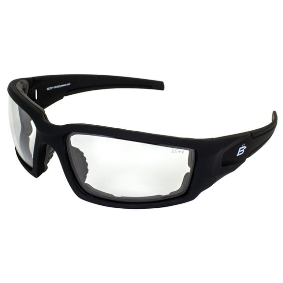 Birdz Eyewear Osprey 24 Auto-Darkening Photochromic Motorcycle Safety Sunglasses Foam-Padded Black Frame, Clear-to-Smoke Lenses, Unisex