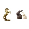 thumbnail image 1 of Elegante Juego De Caballo Y Figura Hecho A Mano Para Exhibir Sobre La Mesa, Perfecto Para Hoteles, Estanterías, Chimeneas, Mueble De TV Y Decoración De Jardín., 1 of 8