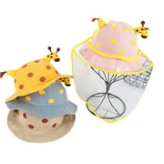 Kids Baby Sun Bucket Hat Cute Animal Style Cap Protective Hat with Safety Clear Face Shield for Outdoor Activities