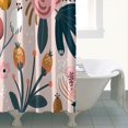 thumbnail image 4 of Waterproof Beautiful Colorful Floral Shower Curtain 72x72 Inch Boho Style Polyester Unique Shower Curtain for Bathroom Hotel Home Decor with 12 Plastic Hooks, 4 of 5