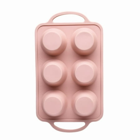 

HLONK 6 Grid Silicone Muffin Cupcake Baking Mold Non Stick Microwave Mold Tray
