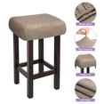 thumbnail image 3 of 4pcs Fundas para Taburetes Rectangulares, Fundas para Taburetes de Bar, Funda para Asiento de Silla de Banco de Madera Caqui, 3 of 6