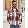 thumbnail image 4 of COOFANDY Men's Plaid Jacket Button Up Jacket Overshirt Fall Fashion Shirt with Pockets, 4 of 10