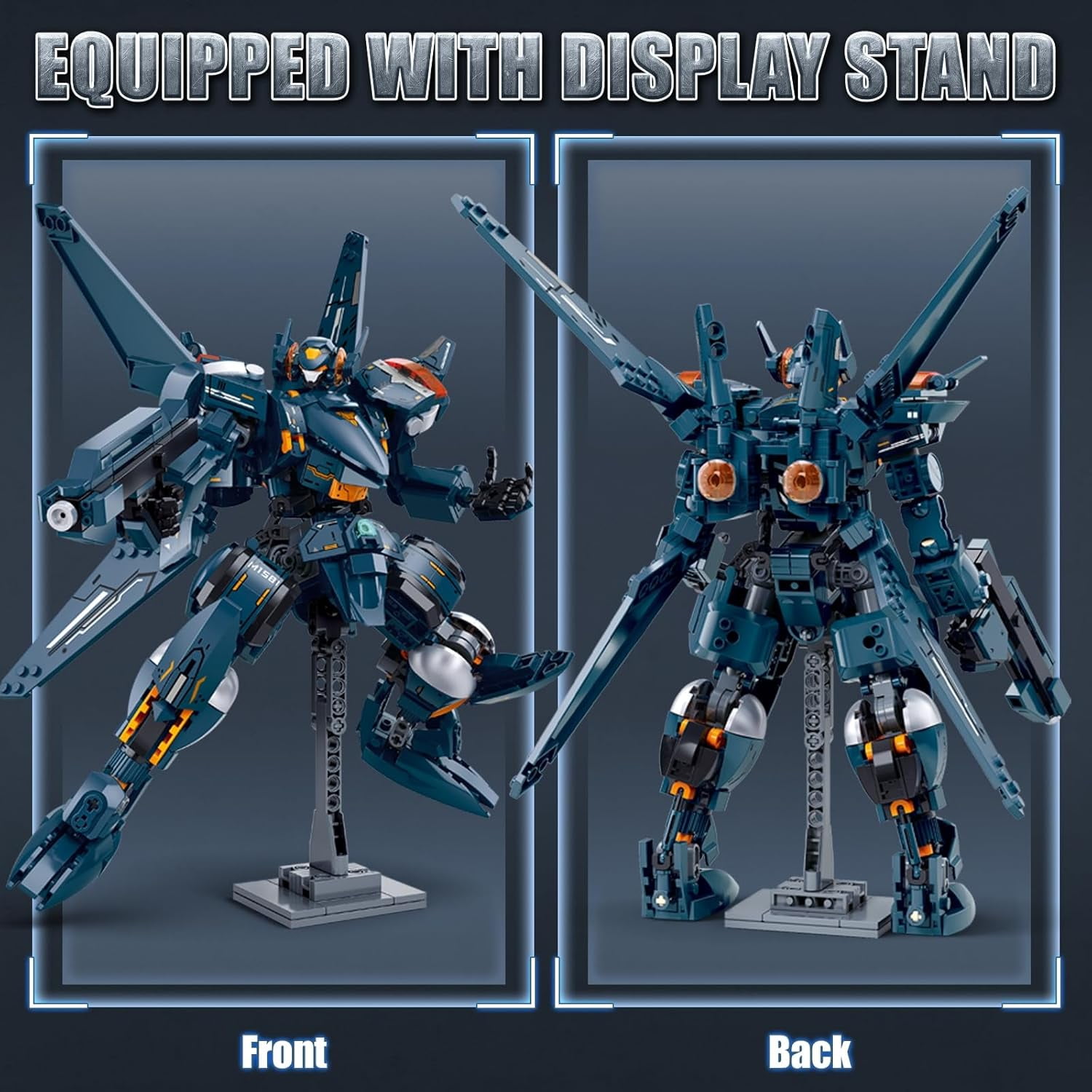 Attacker Mech Robot Transforming Building Blocks Set for Adults,City Warrior Justice Hero Soldier Mech Model Building Kit, Cool Creative Robots Toys Gift for Teens, 569 Pieces