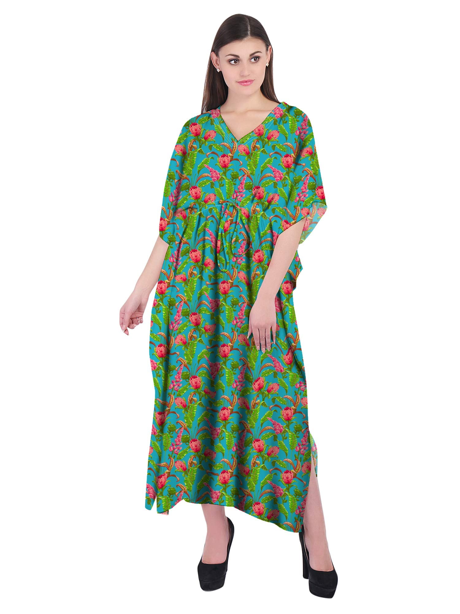 RADANYA Floral Women's Swimwear Kaftans Swimsuit Cover Up Caftan Beach