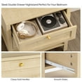 thumbnail image 7 of EYYTHUNG Farmhouse Nightstand Set of 2 with Drawer 24.4" Tall Modern Wood Bedside Table with Open Shelf, Large End Table, Light Oak, 7 of 7