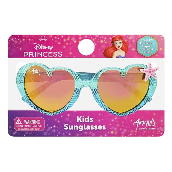 Sun-Staches Disney Ariel Little Mermaid Heart-Shaped Sunglasses With UV Protection