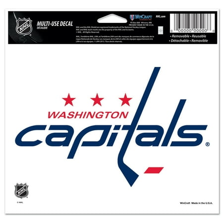 Washington Capitals Official NHL 4 inch x 6 inch  Car Window Cling Decal by