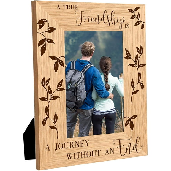 Friendship Picture Frame Friends Wood oto Frames Engraved Display Wooden Tabletop Postcard Frame for Hanging Wall Gallery Birthday Christmas Home Gifts Desk Decor 4 x 6 Inch Mixed ColorDIY