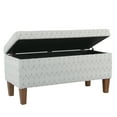 Geometric Patterned Fabric Upholstered Wooden Bench with Hinged Storage, Large, Gray and Brown- Saltoro Sherpi Used - image 5 of 9