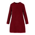 thumbnail image 4 of XXWXYD Little Girls Fall Winter Knit Dress Long Sleeve Crewneck Solid Color A Lined Midi Dress Kids Casual Warm Knitwear Sweater Gown Winter Wear Cold Weather, 4 of 4