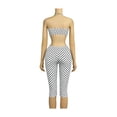 thumbnail image 3 of Women Polka Dot 2 Piece Set Strap Crop Top High Waist Capri Pants Summer Outfit, 3 of 8