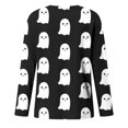 thumbnail image 4 of Rbaofujie Chandails pour Femmes Mode Tendance Manches Longues Col Rond Imprimé Halloween Chandail en Molleton Noir Automne Chandails à Capuchon pour Femmes, 4 of 5