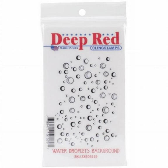 Deep Red Cling Stamp 3.2"X2.2"-Water Droplets Background