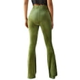 thumbnail image 5 of RYRJJ High Waisted Ribbed Velvet Pants for Women Vintage Flare Leg Palazzo Long Pants Bell Bottom Trousers(Mint Green,M), 5 of 8