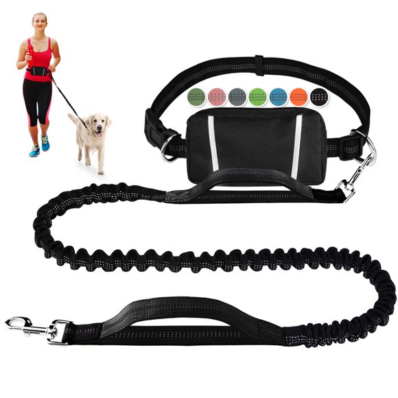 Correa para perro LANNEY Waist Running Hands Free con bolsa para perros