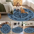 thumbnail image 5 of Round Rugs 3Ft, Blue Compass Nautical Round Area Rug Washable Indoor Throw Carpet, Coastal Vintage Small Non Slip Circle Rug for Bedroom Living Room Home Decor Aesthetic, 5 of 8