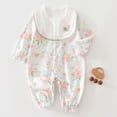 thumbnail image 2 of CAUYDY 0 3 6 9 12 18 24 Months Preemie Girls Sleepwear Baby Clothes Newborn Long Sleeve Romper Fall Winter Infant Girl Soft Pajamas Toddler Bodysuit Sizes 3-6 Months,Blue, 2 of 7