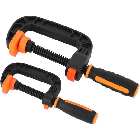 

Yazoeiaing 2Pcs C Clamp 2 Inch 3 Inch Adjustable Quick Release Button Slip Resistant Ergonomic for Woodworking Household Clamping Projects Q6F-973
