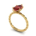 thumbnail image 2 of Solitaire Engagement Ring for Women - 2ct Natural Garnet in 14K Yellow Gold Promise Ring, 2 of 5