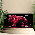 thumbnail image 6 of 1 Pcs 2D Flat License Plate Covers & Frames, Red Tiger For Decorative Front, Waterproof For Decoration Aluminum License Plate Covers & Frames Cover For Men Women, 12" X 6", 6 of 7