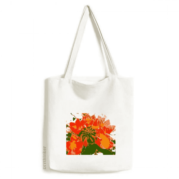 Flame Tree Africa Gabon Art Deco Fashion Tote Canvas Bag Shopping Satchel Casual Handbag