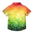 thumbnail image 3 of Favoffer Big Kid Boys Girls Button-Up Shirt Spring Summer St. Patrick's Day Print Pocket Breathable Collared School Uniform Top for School Daily Home Holiday Sizes 2-15Y, 3 of 7