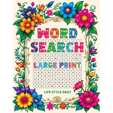 Set of 4 Large Print Word Find Puzzle Books for Adults, Seniors - Jumbo ...