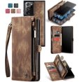 thumbnail image 2 of Wallet Case Compatible with Galaxy Note 20 Ultra 2 in 1 Leather Zipper Detachable Magnetic Phone Case with 10 Card Slots Clutch Purse Cover Galaxy Note 20 Ultra Premium PU Case Brown, 2 of 12