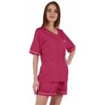 thumbnail image 3 of Inkmeso Solid&nbsp;Short Nightwear Set For Womens Short Sleeves&nbsp;Top and Shorts 2Pcs&nbsp;Loungewear, 3 of 7
