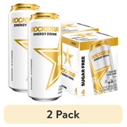 (2 pack) Rockstar Original Sugar Free Energy Drink, 16 oz, 4 Pack Cans