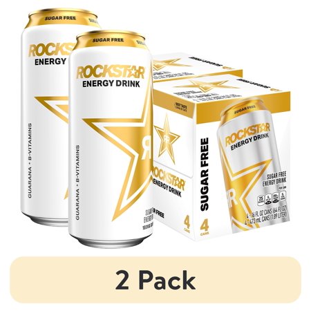 (2 pack) Rockstar Original Sugar Free Energy Drink, 16 oz, 4 Pack Cans