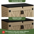 thumbnail image 5 of Craftian Outdoor Horizontal Storage Shed with X-Shaped Lockable Door, 35 Cu Ft Weather Resistant Resin Tool Shed, Brown, 5 of 8