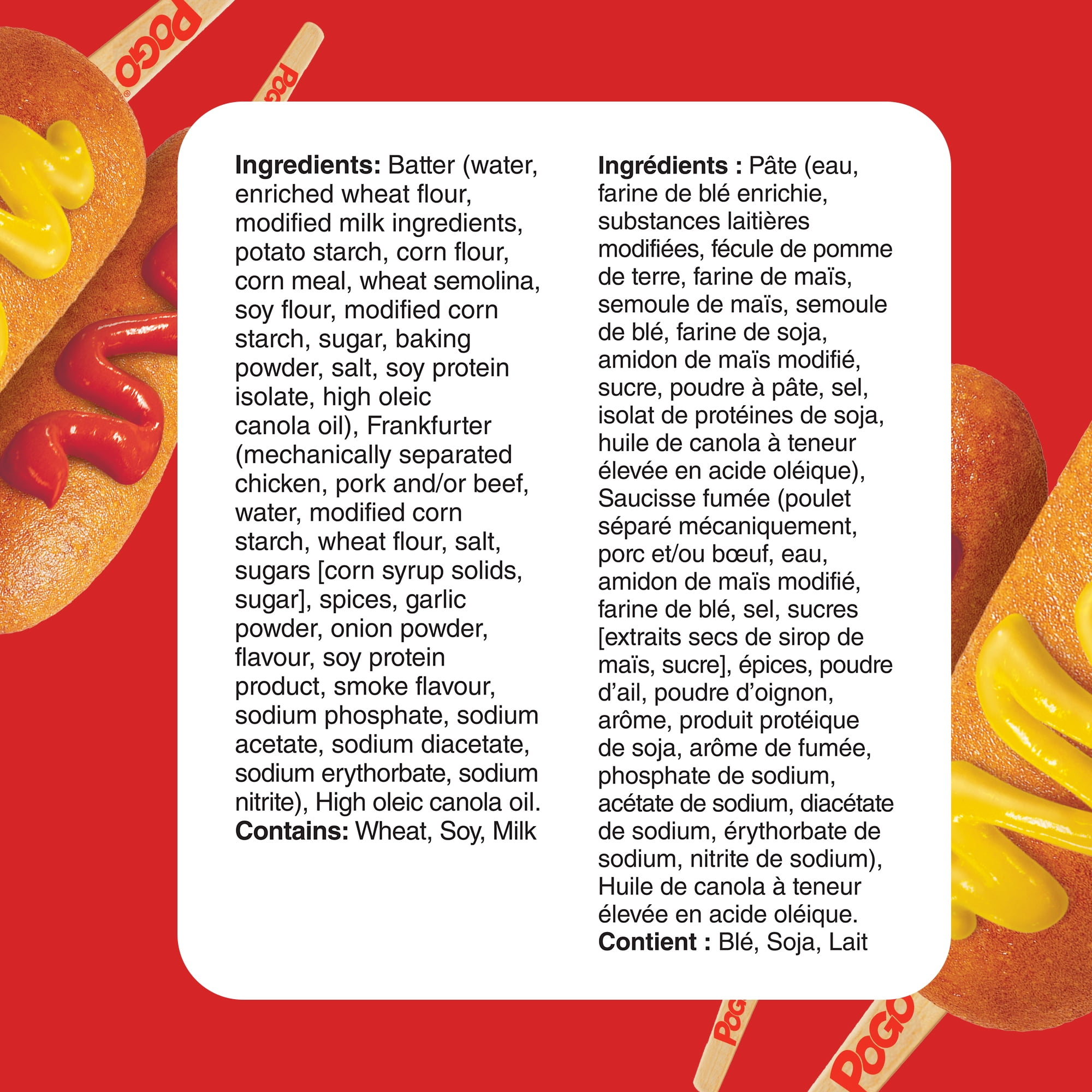 POGO® Saucisses Enrobées Originales, Saucisse Cuite Enrobée sur Bâtonnet, Boîte Surgelée, Paquet de 4 (300 g), Préparées au Québec, Source de Protéines, Source de Fer, Prêt en 60 Secondes Saucisses sur bâtonnet, 300g