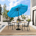 thumbnail image 2 of Alden Design 94.50" Sky Blue Solid Print Octagon Market Patio Umbrellas, Push Button Tilt, 2 of 8