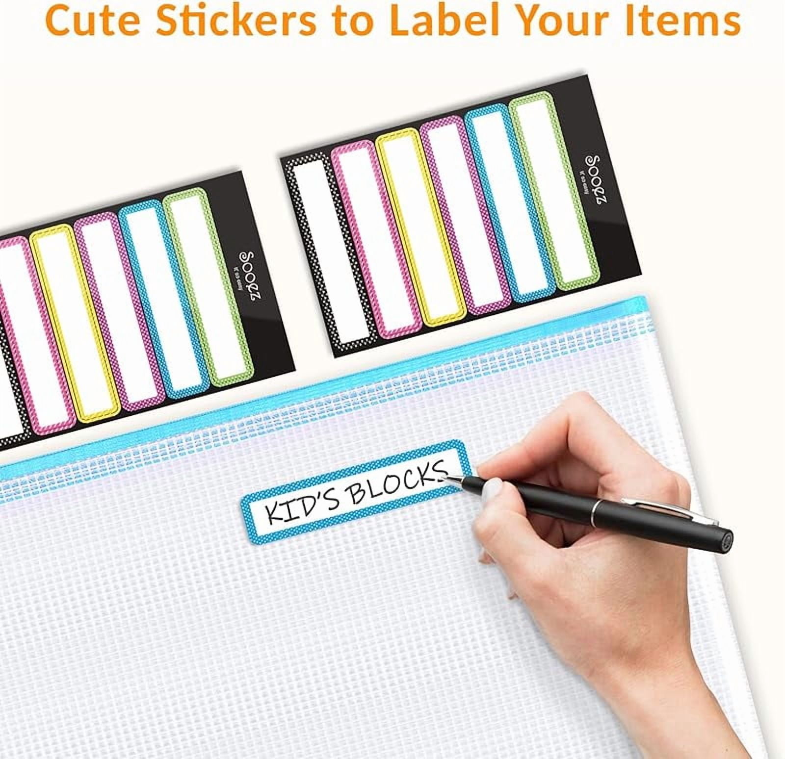 24 Pack Mesh Zipper Pouch with Sticky Labels, A4 Mesh Bags for Board Game Puzzles Organization Storage, Durable Letter Size File Folders Organizer for Teacher School Classroom Office Supplies
