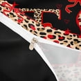thumbnail image 3 of Manfei Leopard Print Personalized Initial T Duvet Cover Set for Girls,Vintage Red Bow Bedding Full for Women Teens,Black Reversible,Ultra Soft Home Decor,3-Piece,No Comforter, 3 of 5